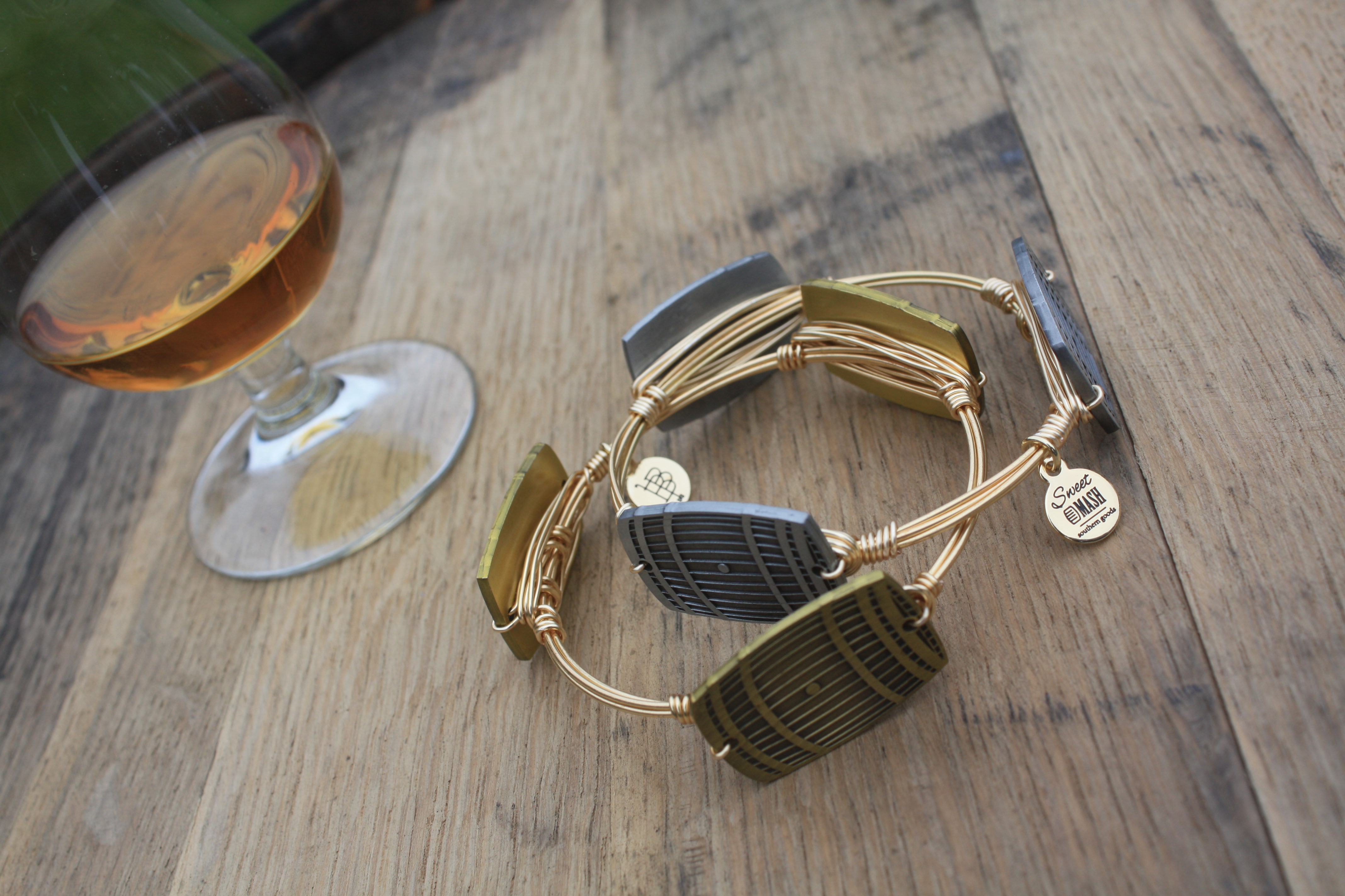 The Gold Kentucky Initial Bangle Bracelet - Bourbon and Boweties